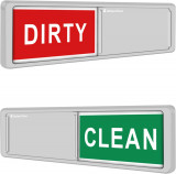 Magnet KchenTour Clean Dirty pentru modernizarea mașinii de spălat vase Magnet super puternic - Semn indicator magnetic, argintiu, ușor de citit, fără