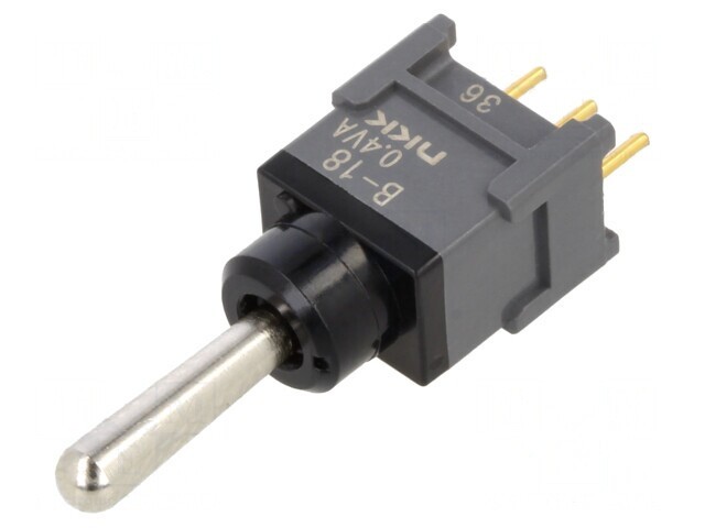 Comutator basculant 3 poziții ON-OFF-ON 0.1A 28VAC THT