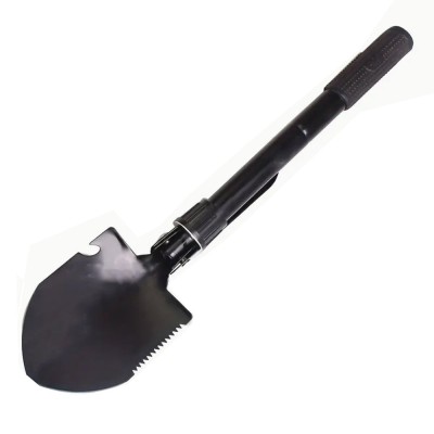 Lopata multifunctionala pliabila Pufo Army pentru camping, pescuit, 40 cm, negru foto