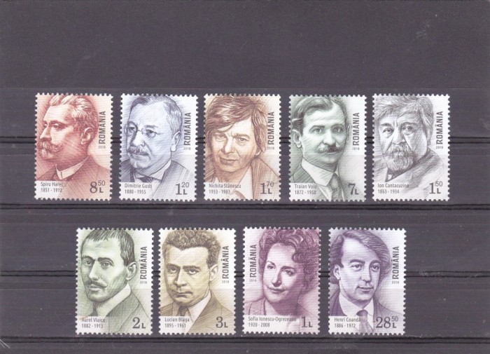 RO 2018 LP 2198 ,&quot; Romani celebri I &quot;, serie ,MNH