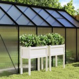 vidaXL Jardiniere de grădină cu picioare 2 buc. alb lemn masiv de pin