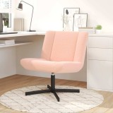vidaXL Scaun Accent Roz Baby Poliester, Oțel Standard Rotativ