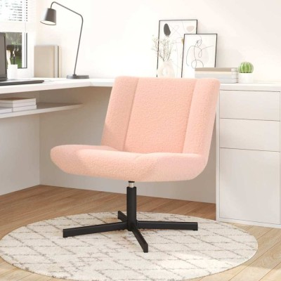 vidaXL Scaun pivotant Roz 63 x 75 x 76 cm țesătură foto