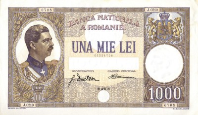 REPRODUCERE bancnota 1000 lei 1934 foto