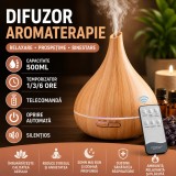 Cumpara ieftin Difuzor Aromaterapie SMARTECH STH-51, 500ml, Umidificator, Telecomanda, Lumina Veghe Ajustabila, Uleiuri Esentiale