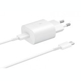 Incarcator Retea cu cablu USB Tip-C Samsung Galaxy A50 A505, EP-TA800EWE, Fast Charge, 25W, 1 X USB Tip-C, Alb