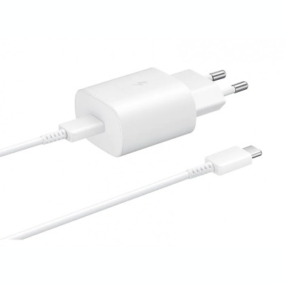 Incarcator Retea cu cablu USB Tip-C Samsung Galaxy A51 5G A516, EP-TA800EWE, Fast Charge, 25W, 1 X USB Tip-C, Alb foto