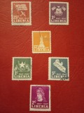 LIBERIA 1947, ANIVERSARE - 6 VALORI ȘTAMPILATE