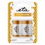 Cumpara ieftin Set 2 baterii ETA R14, 1.5 V, clorura de zinc