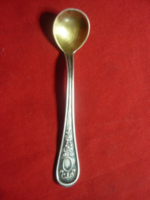 Lingurita veche pt. mirodenii ,metal argintat ,L=7,5cm foto