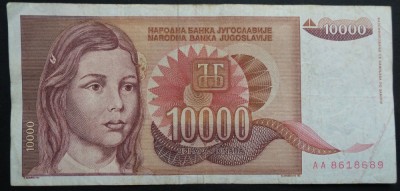 Bancnota 10000 DINARI / DINARA - YUGOSLAVIA, anul 1992 * cod 479 foto