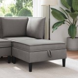 vidaXL Taburet cu depozitare Gri &icirc;nchis Catifea 42027148