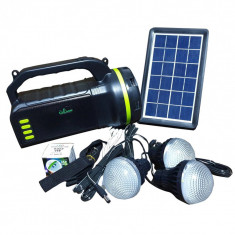 Statie cu Panou solar Camping cu Becuri baterie inclusa boxa bluetooth lanterna