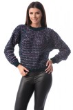 E777-44 Pulover gros cu maneci lungi si decolteu rotund, S/M