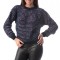 E777-44 Pulover gros cu maneci lungi si decolteu rotund