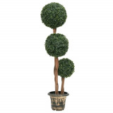 Planta artificiala cimisir cu ghiveci verde 119cm forma minge GartenMobel Dekor, vidaXL