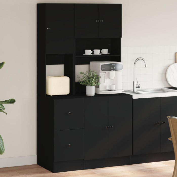 vidaXL Dulap de bucătărie, negru, 95x50x180 cm, lemn prelucrat