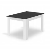 Masa pentru sufragerie/living, Artool, lemn, alb si negru, 120x80x75 cm