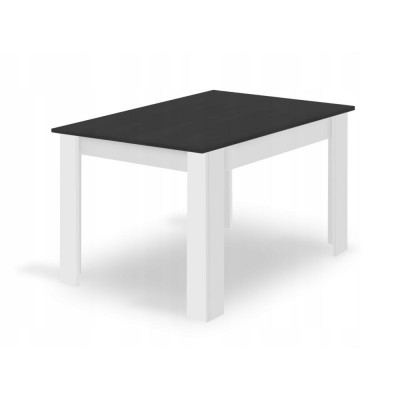 Masa pentru sufragerie/living, Artool, lemn, alb si negru, 120x80x75 cm foto