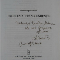 Problema transcendentei / Alexandru Surdu cu dedicatia autorului