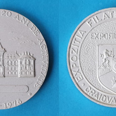 Expozitia filatelica omagiala - Expofil Dolj 1978 Craiova medalie varianta rara