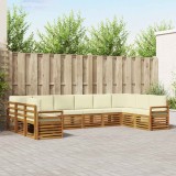 vidaXL Seturi de canapele 10 pcs Natural și Crem Lemn Solid de Acacia 3375560
