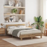vidaXL Cadru de pat din stejar Stejar artizanal 160 x 200 cm Design simplu