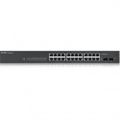 Switch Zyxel GS1900-24 , 24 x 10/100/1000 Mbps, Mbit/s , 2 x 10/100/1000 SFP , Web Management , Rackabil , Stacking foto