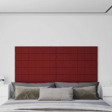Panouri de perete 12 buc. rosu vin 90x15 cm textil 1,62 m&sup2; GartenMobel Dekor, vidaXL