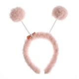 Bentita roz pufoasa cu pompoane si fundita