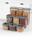 Cumpara ieftin Set 9 cutii de depozitare alimente BNM9LU, Antracit