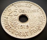 Cumpara ieftin Moneda exotica istorica 25 CENTIMES - TUNISIA, anul 1919 * cod 157