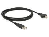 Cablu USB 2.0 DELOCK 83595, USB A la USB B aurit 2m, 480Mbps, negru
