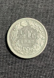 Moneda 1/2 franci 1982 Elvetia
