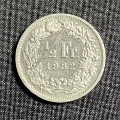 Moneda 1/2 franci 1982 Elvetia