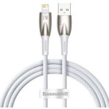 Cablu alimentare si date Baseus Glimmer, Fast Charging Data Cable pt. smartphone, USB la Iphone Lightning, 1m, alb