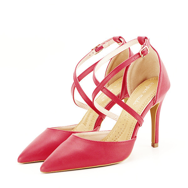 Pantofi rosii cu toc cui Zoe 04