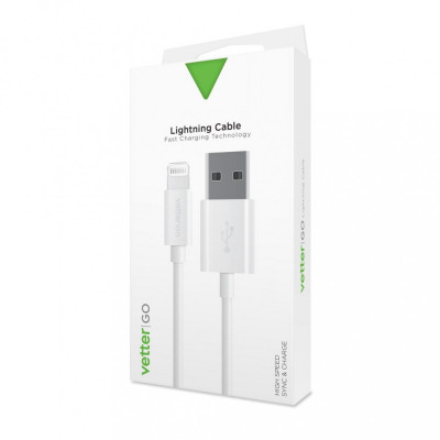 Cablu Lightning Vetter GO, pentru iPhone/iPad, Alb foto