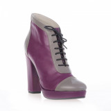 Botine piele naturala Anemona Violet - sau Orice Culoare