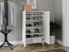 Pantofar Mona Alb cu 5 rafturi, 70x118x37 cm, MDF/PAL - Suport Pantofi Hol Elegant si Functional