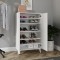 Pantofar Mona cu 5 rafturi, Alb, 37x118x70 cm