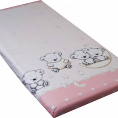 Lenjerie patut 120x60 cm cu 4 piese Nichiduta Teddy on the Moon Pink