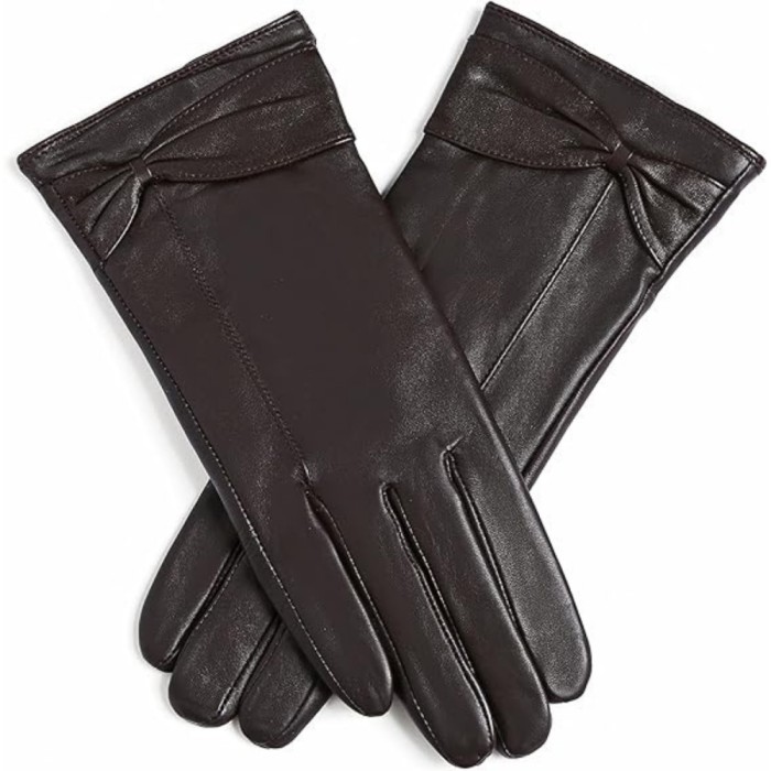 Manusi Dama din Piele Naturala pentru Toamna-Iarna - Design Elegant, Subtiri si Confortabile, Maro Inchis, XS