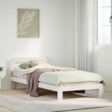 Cumpara ieftin Cadru de pat fără saltea, alb, 75x190 cm, lemn masiv de pin