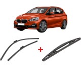 Cumpara ieftin Set 3 stergatoare BMW Seria 2 Gran Tourer (F46) 2014-2018, pentru parbriz si luneta, Valeo Silencio