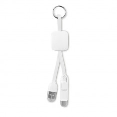 Breloc cu mufa usb, Everestus, KR0144, plastic, metal, alb, laveta inclusa foto