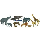 Miniland - Animale salbatice cu puii set de 12 figurine -