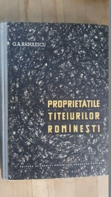 Proprietatile titeiurilor romanesti- G.A.Radulescu foto