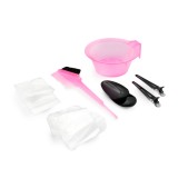 Kit Vopsire Par Roz Complet: Bol, Pensula, Manusi - Accesorii Coafor Profesional