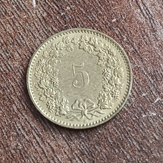 C50 - Moneda foarte veche - Elvetia - 5 rappen - 1993